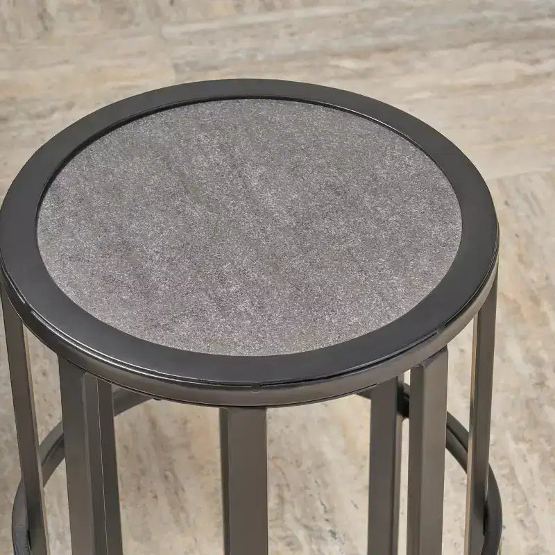 Christopher Knight Home Isabelle Modern Metal Patio Seating Set with Rocking Chairs and Ceramic Tabletop