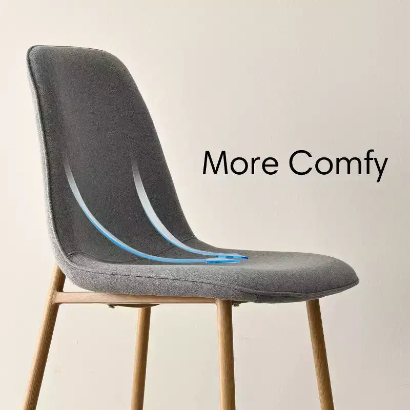 Ensemble de salle à manger rond 5 pièces, table piédestal de 39,5 po aspect bois et chaises courbées rembourrées, idéal pour les coins cuisine-Panipeachy