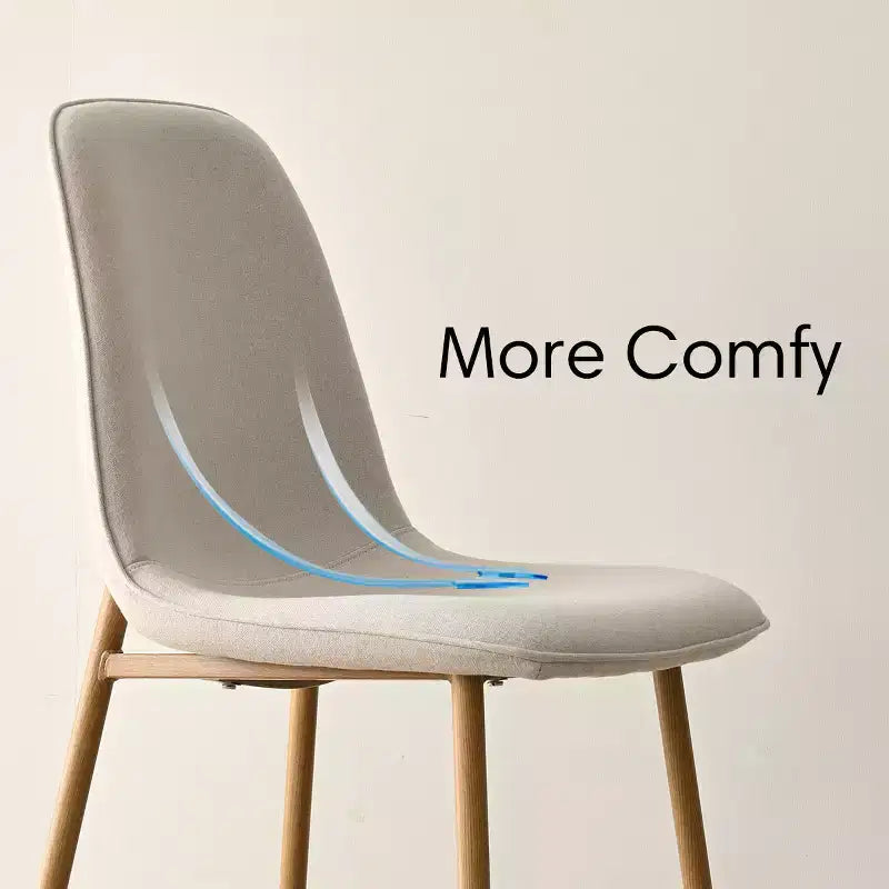 Ensemble de salle à manger rond 5 pièces, table piédestal de 39,5 po aspect bois et chaises courbées rembourrées, idéal pour les coins cuisine-Panipeachy