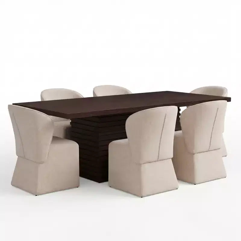 Christopher Knight Home Wichai Modern 7 Piece Wooden and Metal Dining Set with Upholstered Chairs