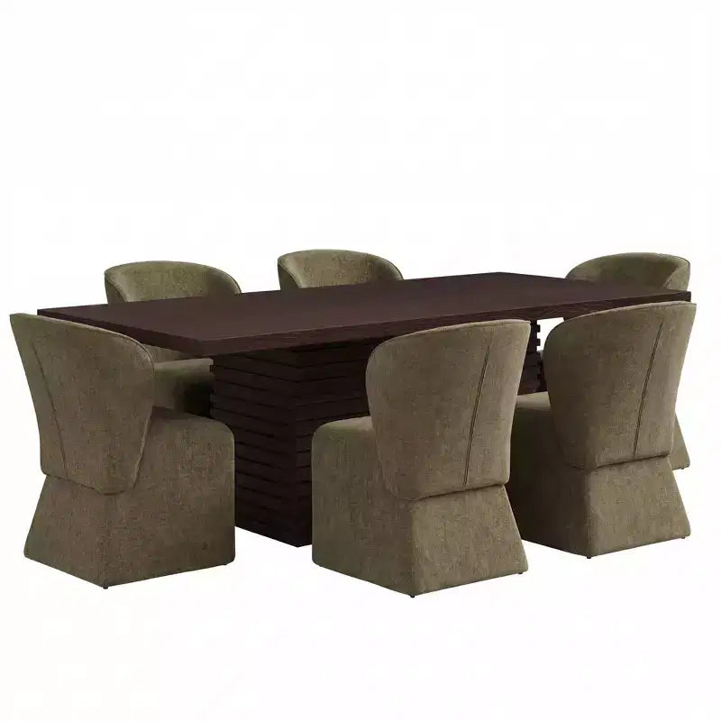 Christopher Knight Home Wichai Modern 7 Piece Wooden and Metal Dining Set with Upholstered Chairs