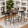GDFStudio Hawthorne 3 Piece Faux Leather and Metal Bar Table and Chairs Set