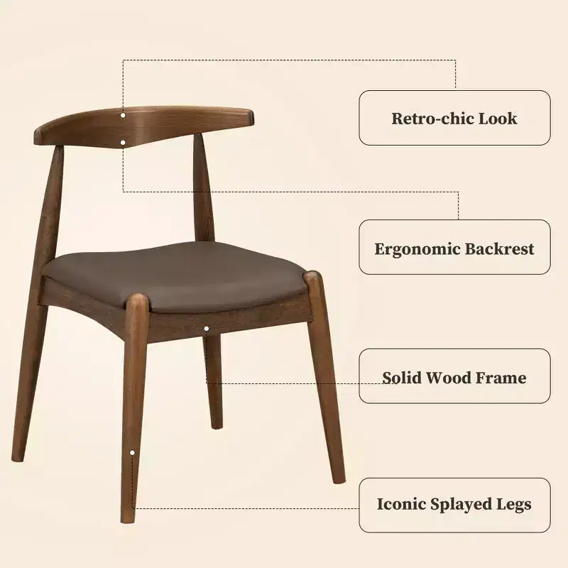 Christopher Knight Home Ahmad Modern 5 Piece Rubber Wood Dining Set with Faux Leather Upholstered Chairs and Rectangular Table