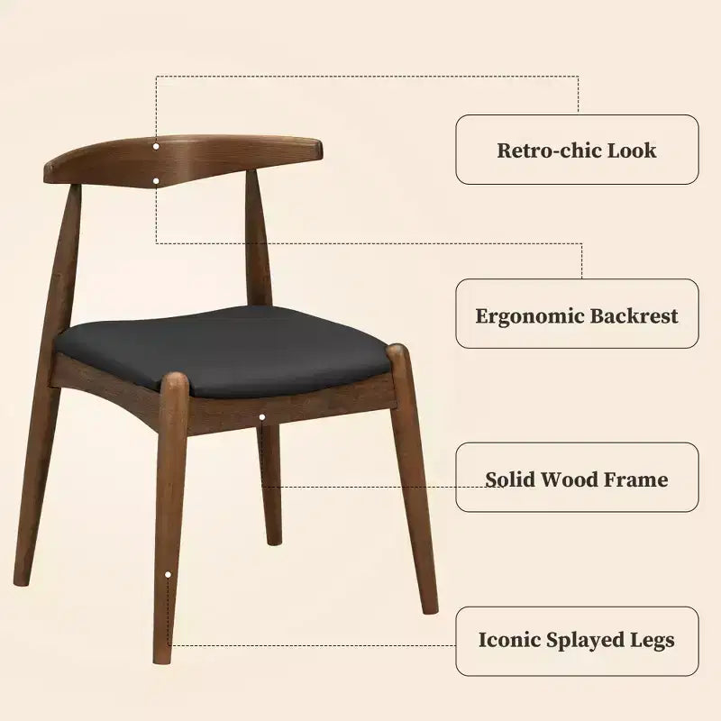 Christopher Knight Home Ahmad Modern 5 Piece Rubber Wood Dining Set with Faux Leather Upholstered Chairs and Rectangular Table