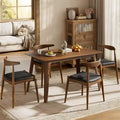Christopher Knight Home Ahmad Modern 5 Piece Rubber Wood Dining Set with Faux Leather Upholstered Chairs and Rectangular Table