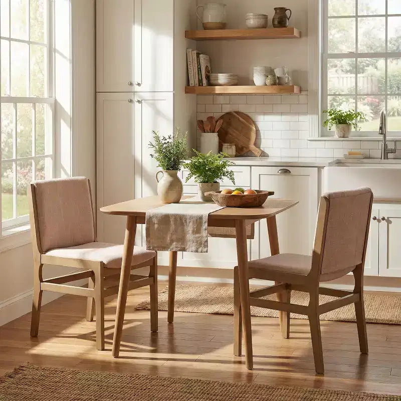 Christopher Knight Home Zephyr 3 Piece Contemporary Rubberwood Upholstered Dining Set