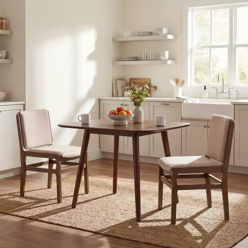 Christopher Knight Home Zephyr 3 Piece Contemporary Rubberwood Upholstered Dining Set