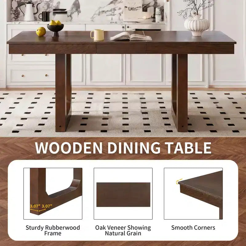 GDFStudio Gomez 5-Piece Extendable Dining Table Set with 18 Move Leaf