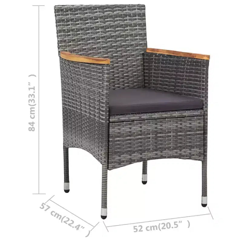 vidaXL Dining Set Gray and Brown
