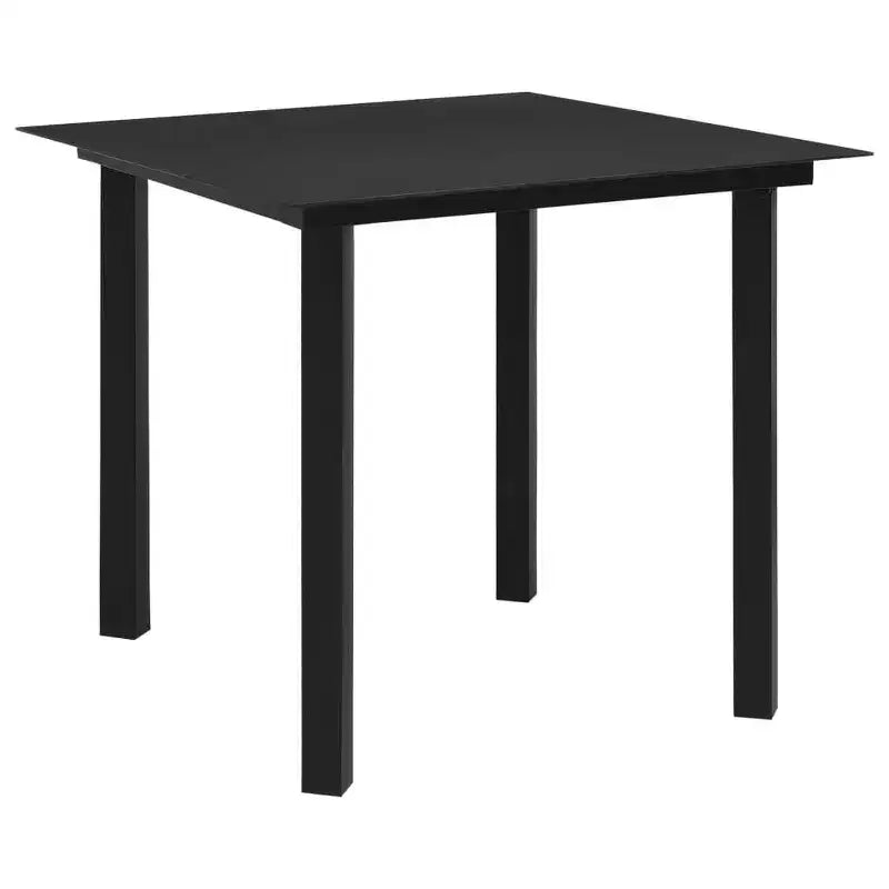 vidaXL Salon de jardin noir Acier poudré, verre, corde en coton
