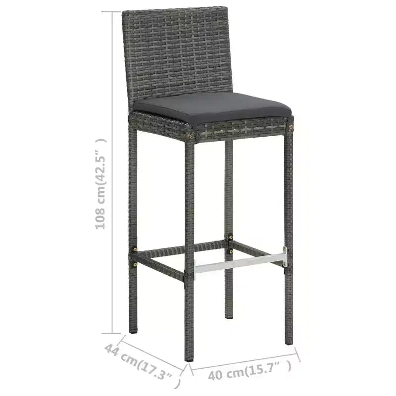vidaXL Ensemble de bar de patio repose-pieds Ensemble de bar d'extérieur carré contemporain
