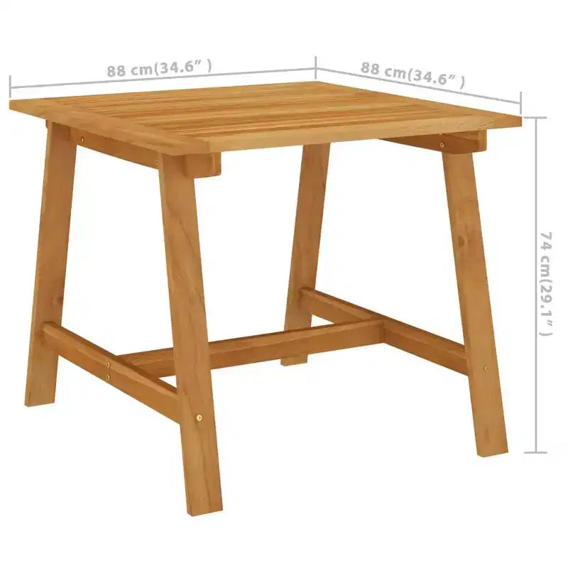 vidaXL Bureau Bois d'acacia massif Moyen Durable Ensemble de salle à manger de jardin
