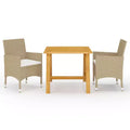 vidaXL Bureau Bois d'acacia massif Moyen Durable Ensemble de salle à manger de jardin