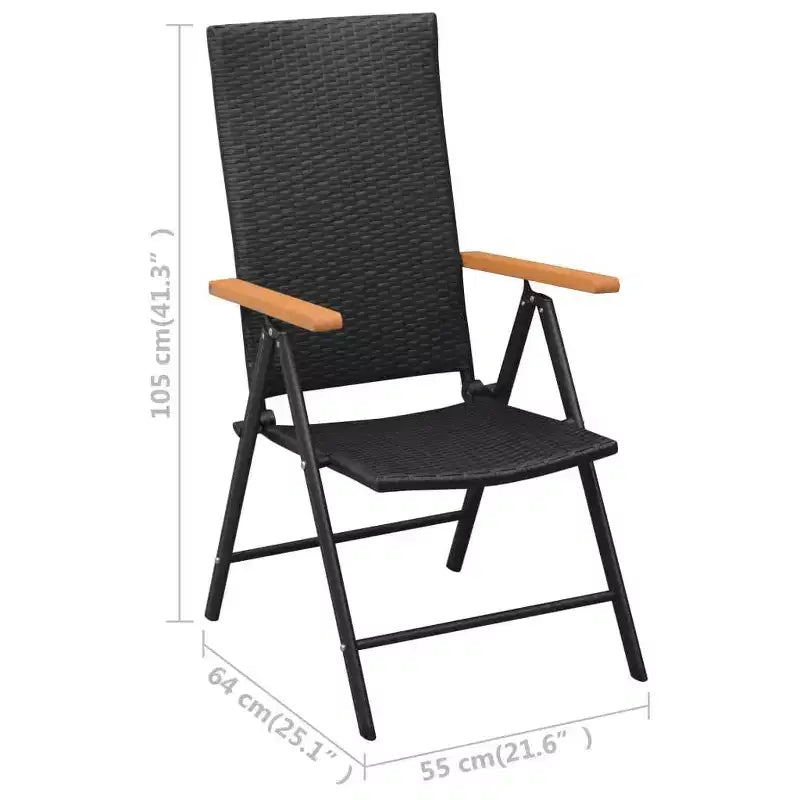 vidaXL Dining Set Black and Brown PE Rattan Large Seats Many