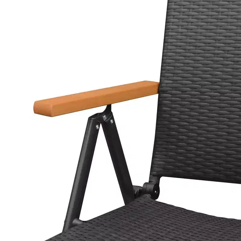 vidaXL Dining Set Black and Brown PE Rattan Large Seats Many