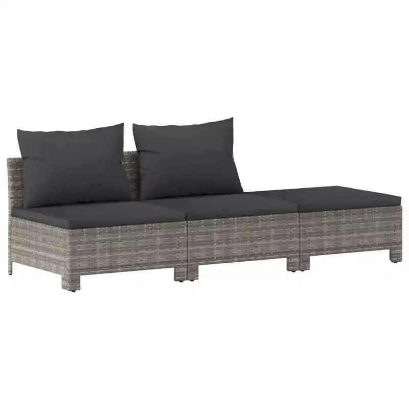 vidaXL Garden Lounge Set Grey PE rattan 7 Piece Set Modular