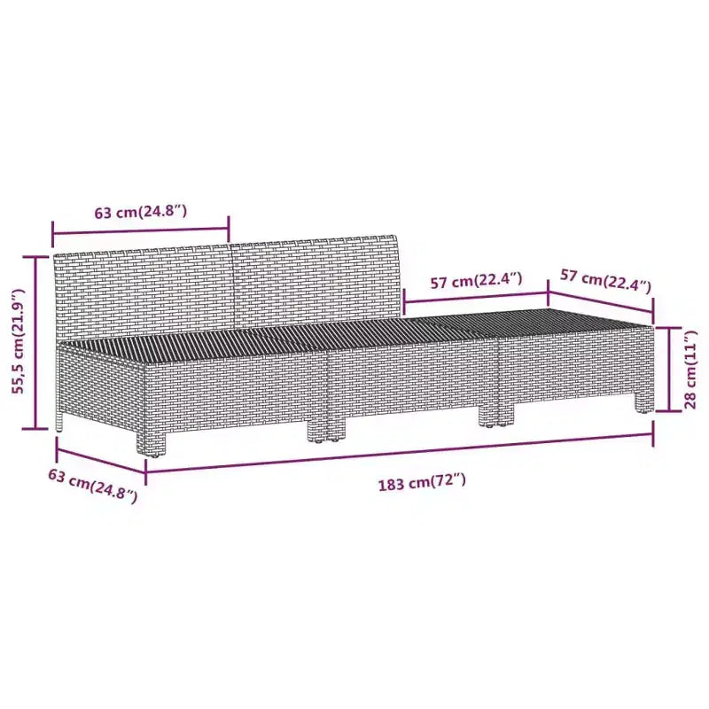 vidaXL Garden Lounge Set Grey PE rattan 7 Piece Set Modular