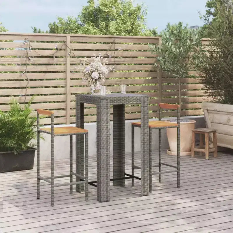 vidaXL Garden Bar Set PE rattan Standard Footrest Garden Bar Set