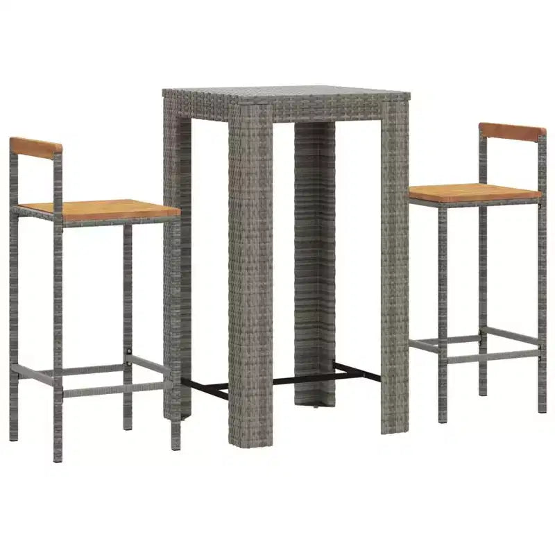 vidaXL Garden Bar Set PE rattan Standard Footrest Garden Bar Set