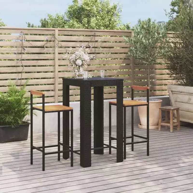 vidaXL Garden Bar Set PE rattan Standard Footrest Garden Bar Set