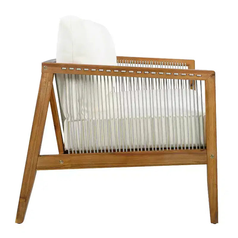 Christopher Knight Home Oliver Ensemble de patio côtier moderne 2 pièces en bois d'acacia et corde avec causeuse et table basse
