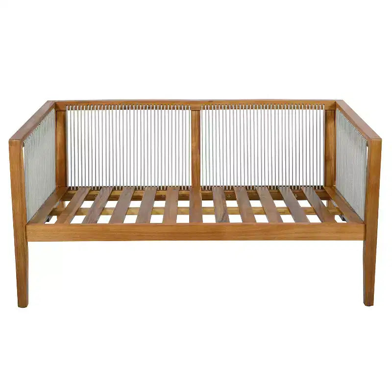 Christopher Knight Home Oliver Ensemble de patio côtier moderne 2 pièces en bois d'acacia et corde avec causeuse et table basse