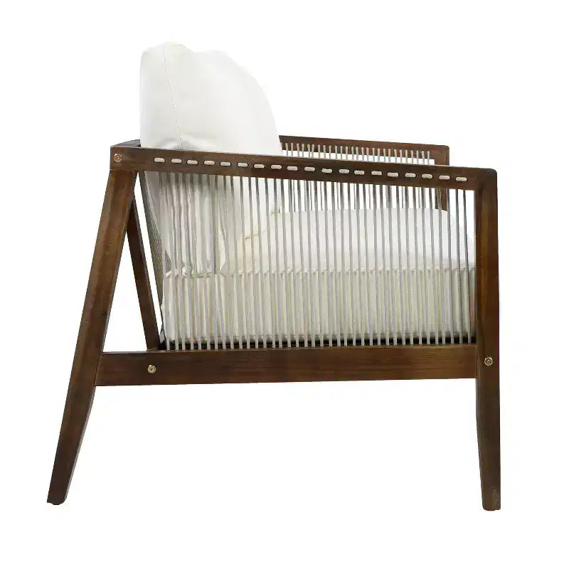 Christopher Knight Home Oliver Ensemble de patio côtier moderne 2 pièces en bois d'acacia et corde avec causeuse et table basse