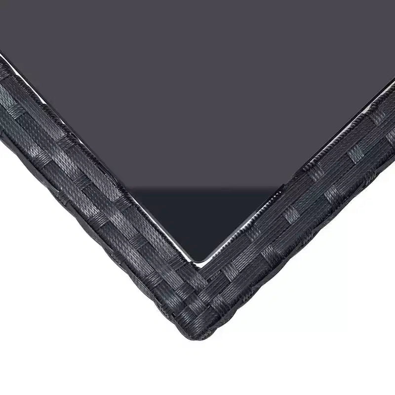 vidaXL Outdoor Dining Set with Cushion 11 pcs Black Poly rattan