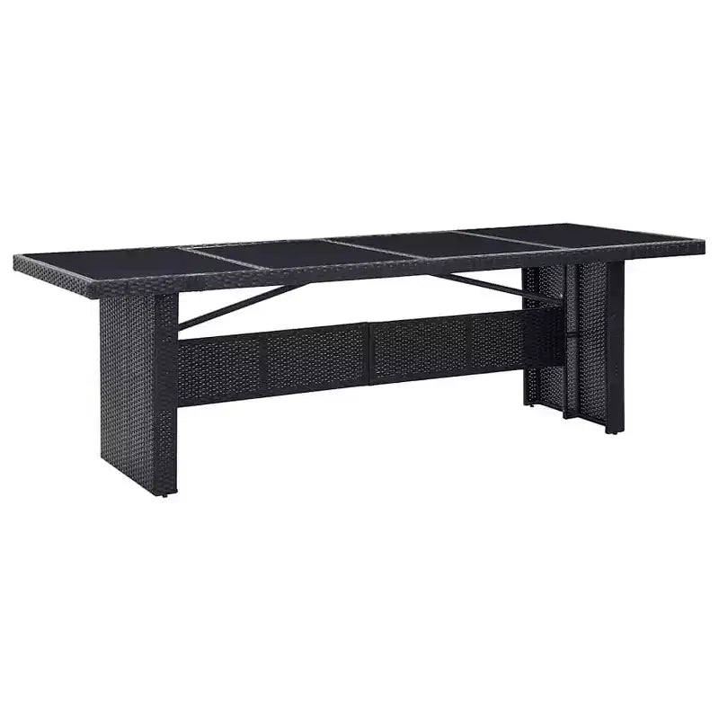 vidaXL Outdoor Dining Set with Cushion 11 pcs Black Poly rattan