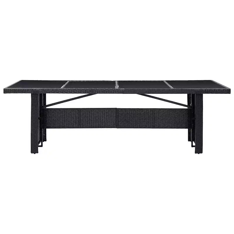 vidaXL Outdoor Dining Set with Cushion 11 pcs Black Poly rattan