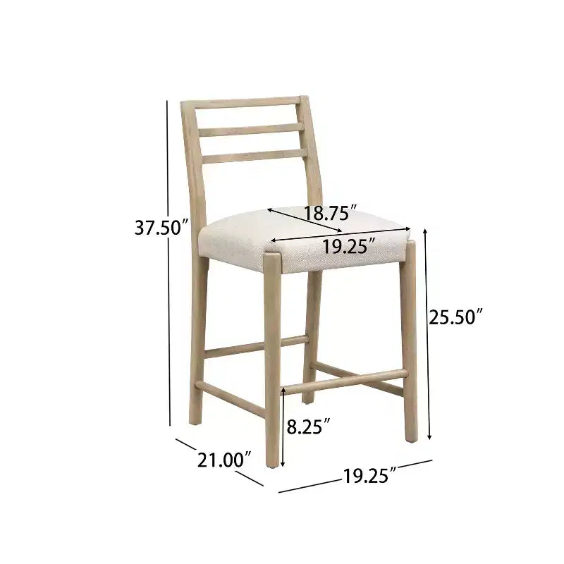 Christopher Knight Home Daniel 3 Piece Farmhouse Rubberwood Upholstered Counter Height Dining Chairs with Fluted Table