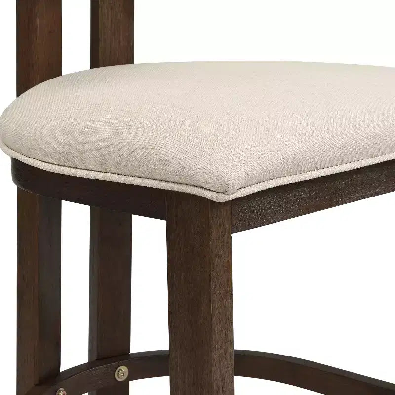 Christopher Knight Home Johnson 3 Piece Farmhouse Rubberwood Upholstered Counter Height Dining Chairs with Fluted Table