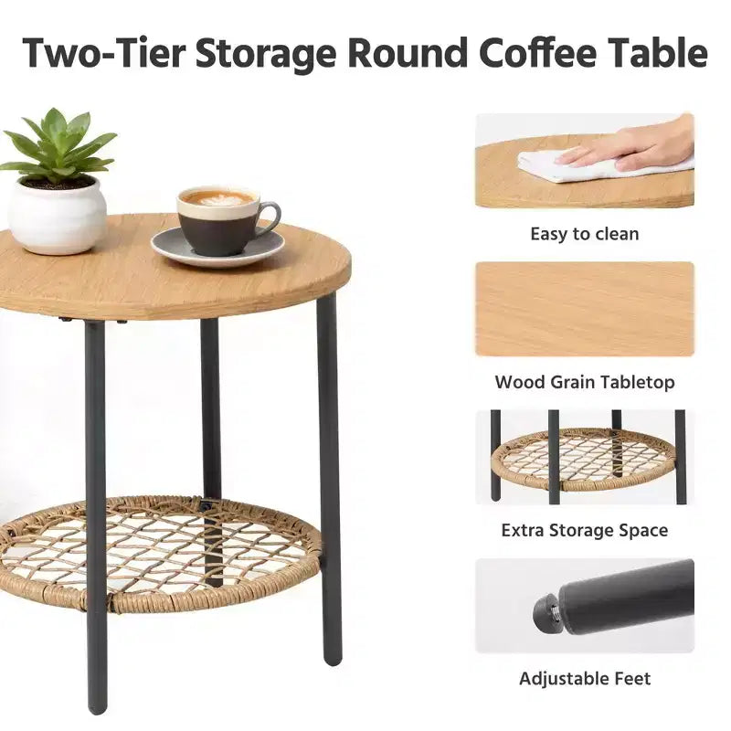 LAUSAINT HOME All-Weather Wicker Patio Conversation Set with Thick Cushions