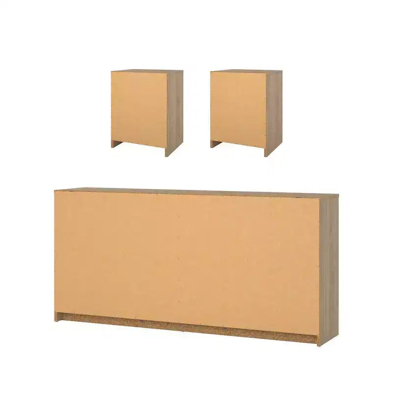 Tvilum, Portland 3-Piece Bedroom Set - 6 Drawer Double Dresser And Nightstand Set Of 2