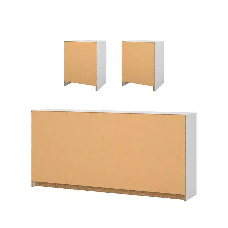 Tvilum, Portland 3-Piece Bedroom Set - 6 Drawer Double Dresser And Nightstand Set Of 2