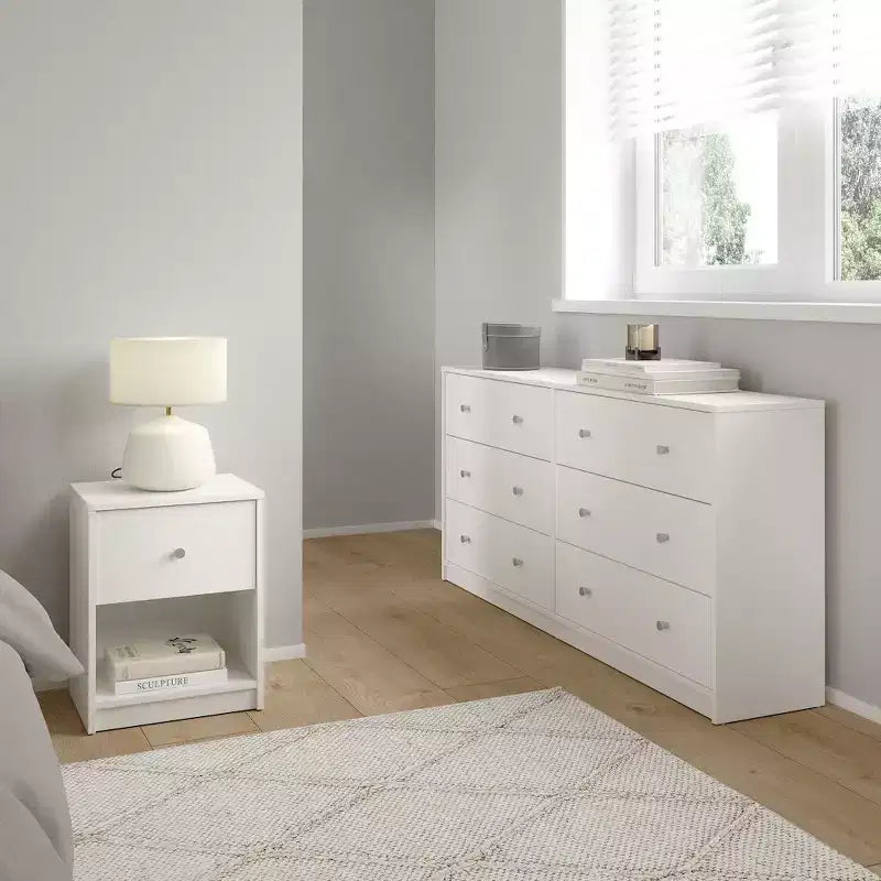 Tvilum, Portland 3-Piece Bedroom Set - 6 Drawer Double Dresser And Nightstand Set Of 2