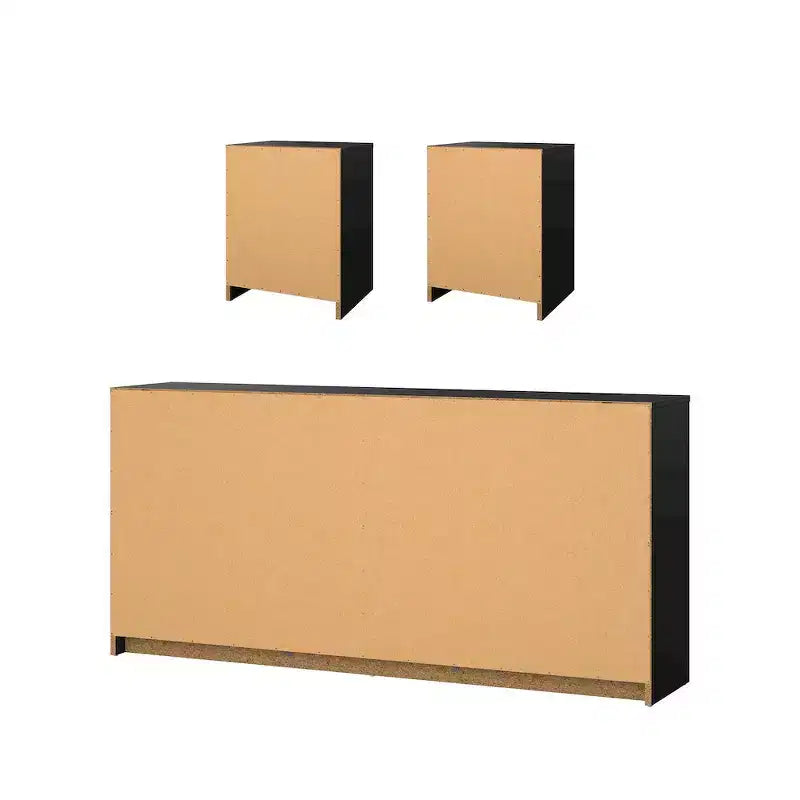 Tvilum, Portland 3-Piece Bedroom Set - 6 Drawer Double Dresser And Nightstand Set Of 2