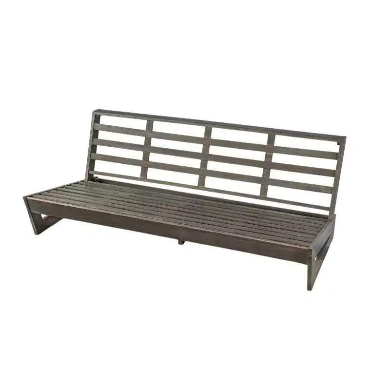 Christopher Knight Home Iman Modern 4 Piece Patio Acacia Seating Set with Cushion and Slatted Coffee Table