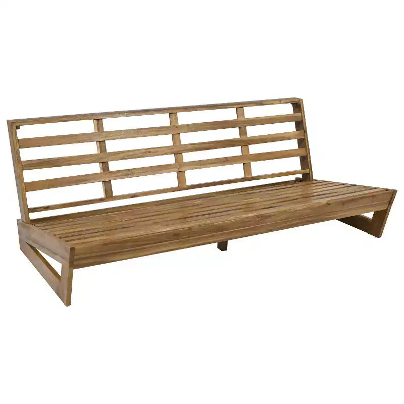 Christopher Knight Home Iman Modern 4 Piece Patio Acacia Seating Set with Cushion and Slatted Coffee Table