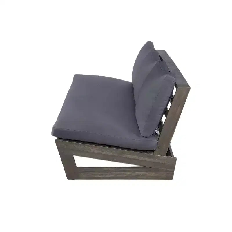 Christopher Knight Home Iman Modern 4 Piece Patio Acacia Seating Set with Cushion and Slatted Coffee Table