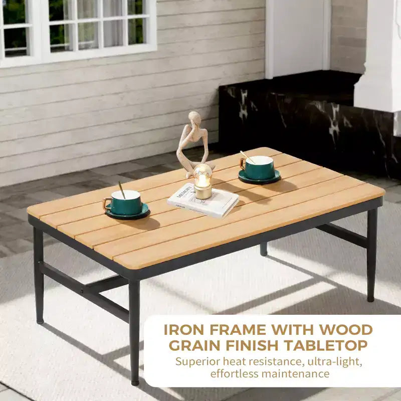 GDFStudio Elvaris 4-Piece Outdoor Aluminum Conversation Set with Olefin Cushions
