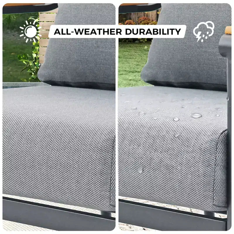 GDFStudio Elvaris 4-Piece Outdoor Aluminum Conversation Set with Olefin Cushions