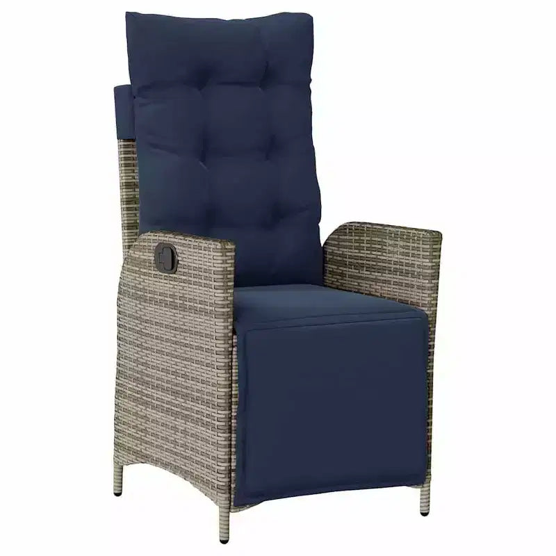 vidaXL Salon de jardin avec coussins 5 pcs Résine tressée Gris et Noir
