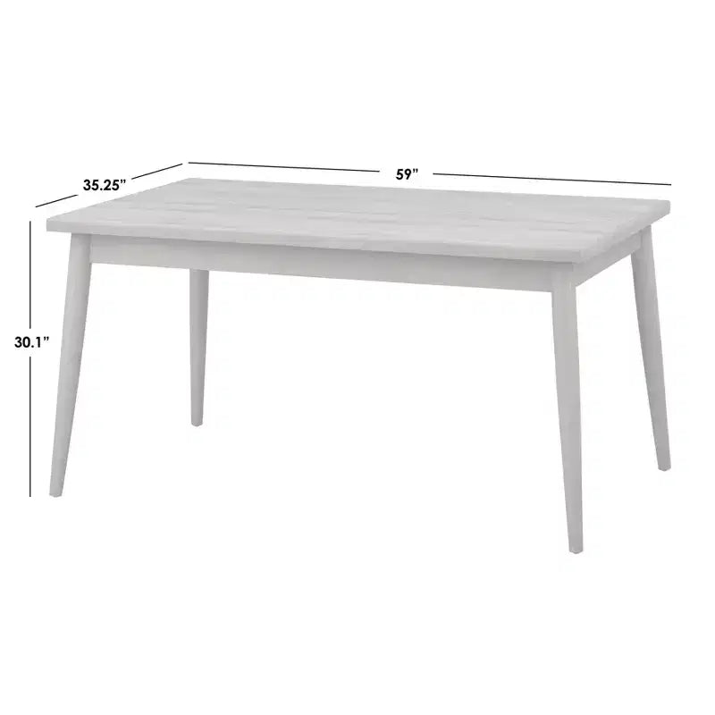 Lifestorey 5pc Carlisle Solid Wood Dining Set Light Gray: Mid-Century Modern, Rubberwood, Polyester Upholstery, Foam Fill