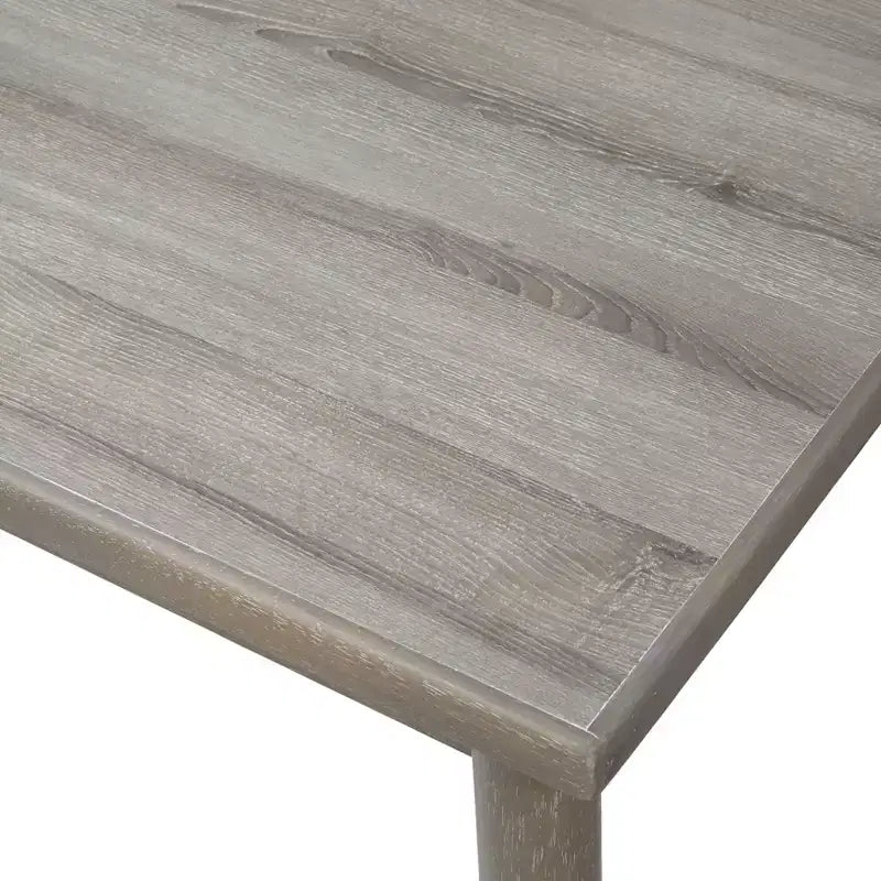 Lifestorey 5pc Carlisle Solid Wood Dining Set Light Gray: Mid-Century Modern, Rubberwood, Polyester Upholstery, Foam Fill