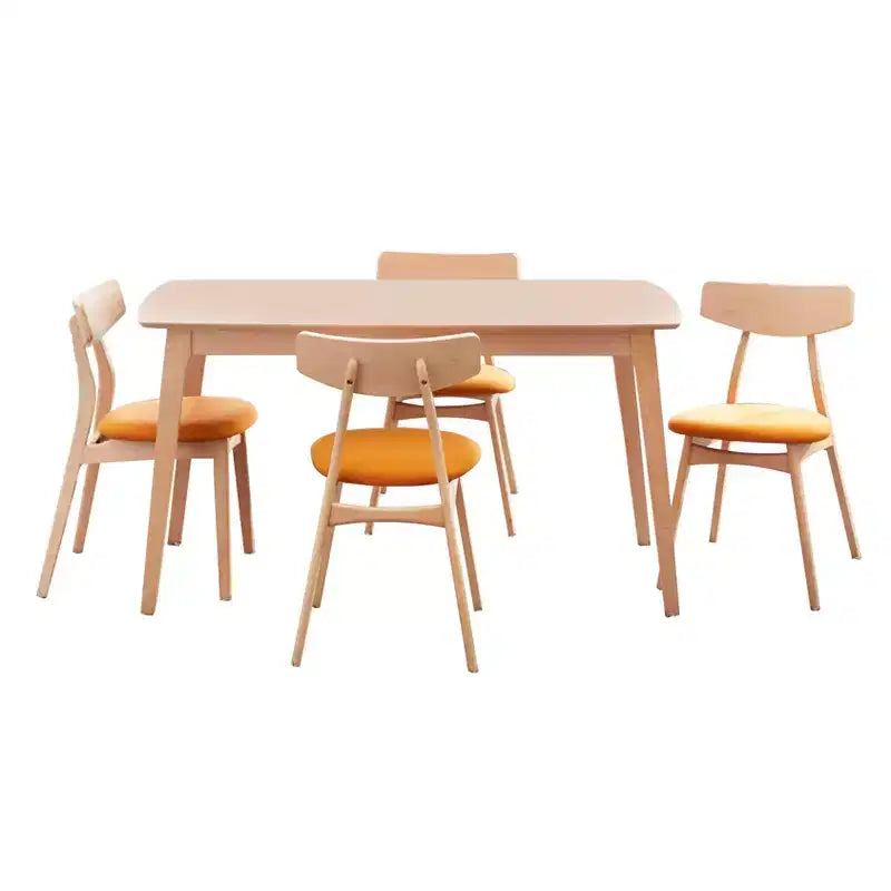Buylateral 5pc Cadiz Mid Century Modern Dining Set Orange