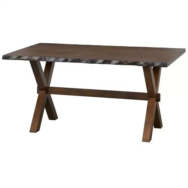 Buylateral 3pc Mandeville Solid Wood Live Edge Dining Set Brown