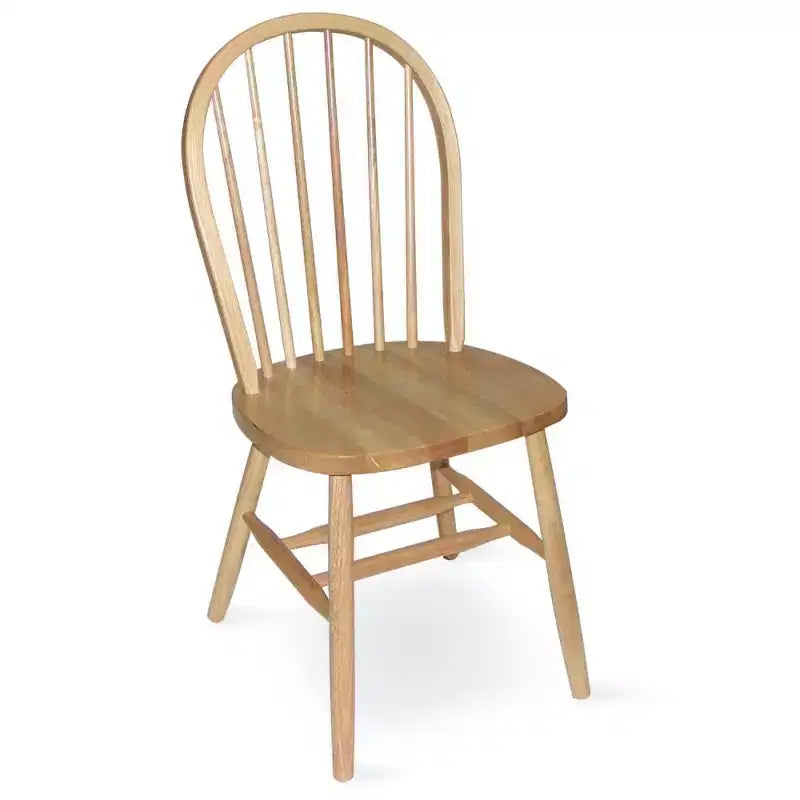 Ensemble de salle à manger 3 pièces International Concepts avec table double 42" et 2 chaises Windsor, finition naturelle : Table ronde en bois massif, avec base piédestal