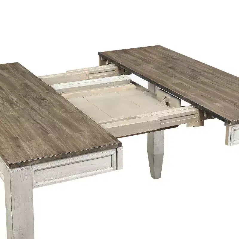Tavolo alto Alabastro/Miele - 91 cm di altezza, quadrato, 8 posti, prolunga a farfalla