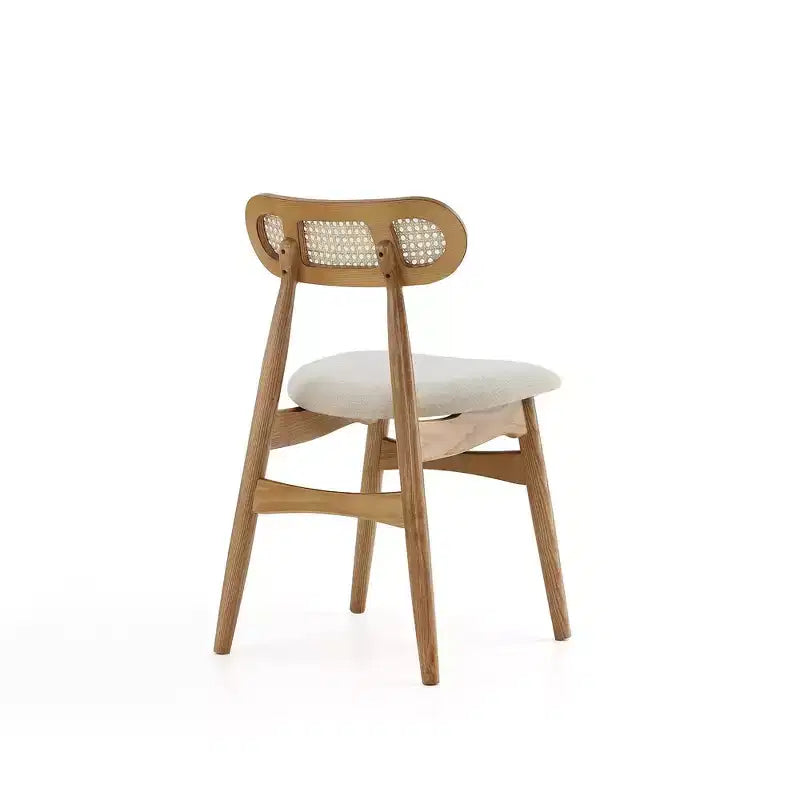 Manhattan Comfort 7pc 70.86" Rockaway and Colbert Rectangle Dining Set Natural/Oatmeal: Industrial Chic, Ash Wood, 6 Chairs